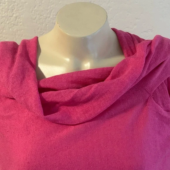 Talbots Bright Pink linen blend Knitwear cover up / top  M L - Picture 5 of 11